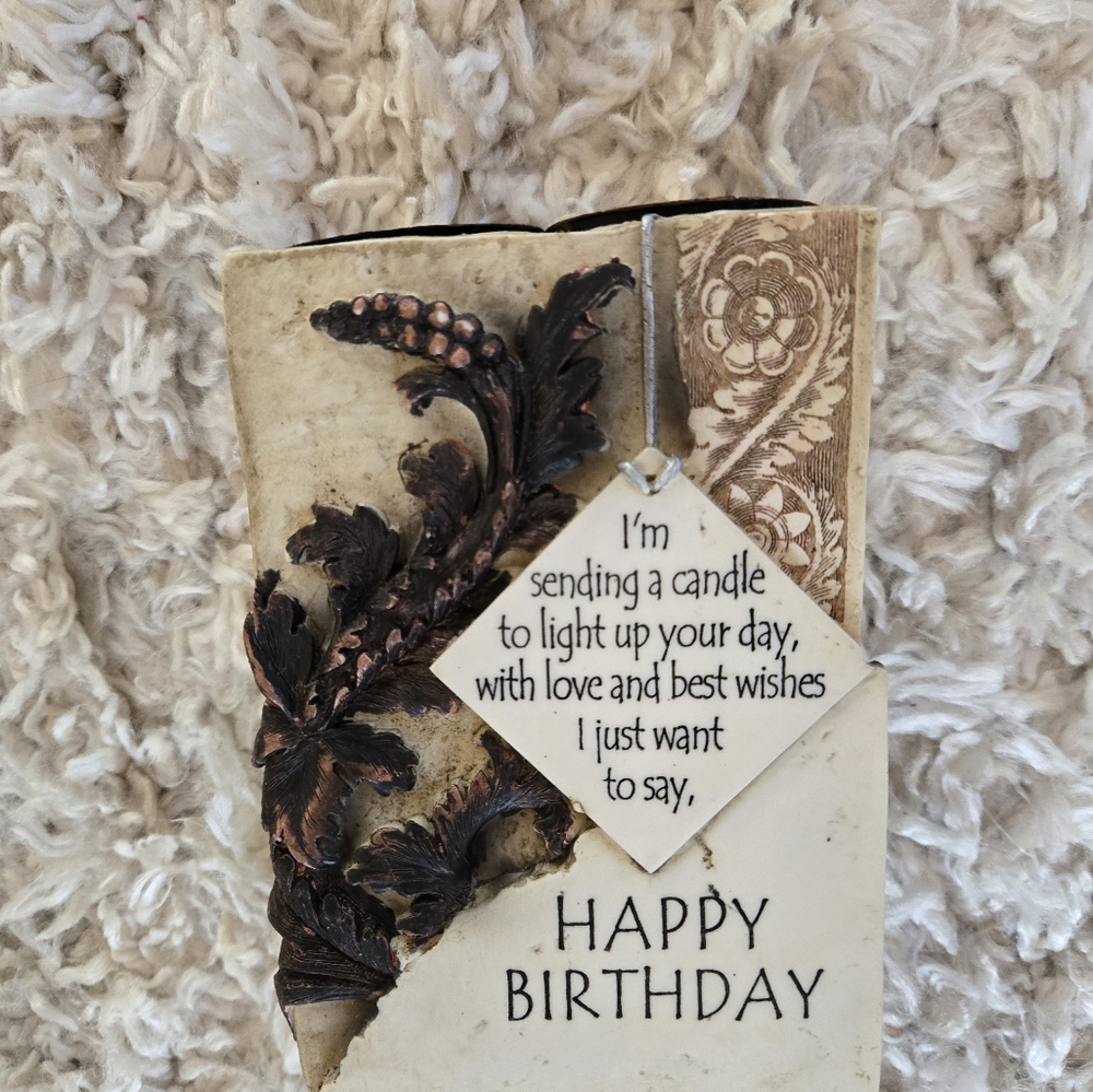 Vintage Decorative Happy Birthday Wishes Candle 2008